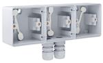 UNDERLAG 3-MODUL, 2X M20, IP55, GRÅ