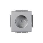 ABB SCHUKO STIKKONTAKT 1M 16A ALU SEMI