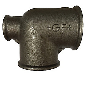 +GF+ T-STYKKE SORT 1X1X1/2