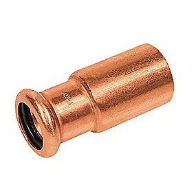 kobber Cu press reduktion 15 x 12 mm med en muffe