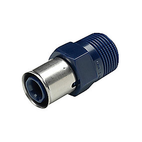 Wavin Tigris K1 press 15 mm x 1/2'' Overgang med nippel. Kun til U-bakker.