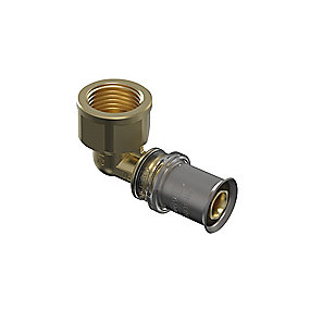 Wavin Tigris M5 vinkel med muffe 32 mm x 1''. DZR messing. Til U, UP, H, B , TH bakker
