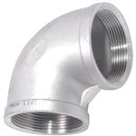 Vinkel 3/4'' muffe-muffe. 90°. Maskinbearbejdet. Rustfri AISI 316