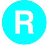 TRYKFLADE BLÅ "R"
