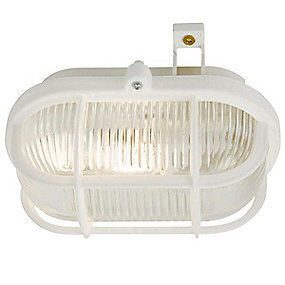 *Skotlampe Oval 60W E27 Hvid