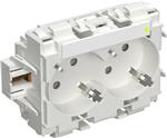 STIKKONTAKT BASE 2M FJEDER LED U. AFD.