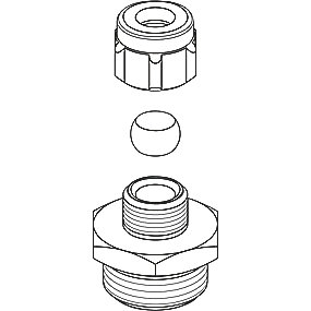 Børma overgang 8mm x 1/2'' standard