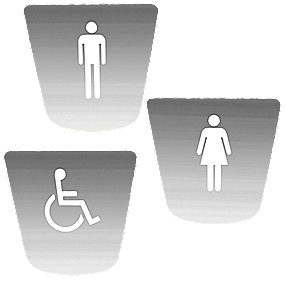 Intra Juvel Dørskilt herre toilet rustfri stål