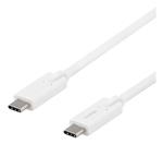 DELTACO USB-C KABEL, 2M, 5 GBIT/S, HVID