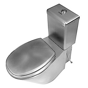 Purus Toilet 744x360x710 8L S-lås børstet/poleret stål