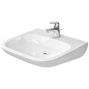 Duravit D-Code håndvask 600x555mm vital med hanehul uden overløb