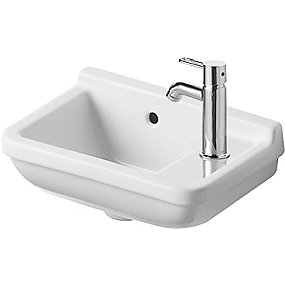 Duravit Starck 3 håndvask 400x260 mm. Hanehul til højre. Med Wondergliss