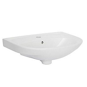 Vitra håndvask 570x425mm. Hvid porcelæn.