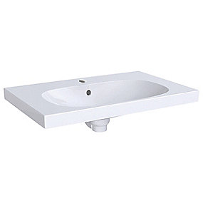 GEBERIT Acanto håndvask 750x168x482mm til møbel/bolt. Keratect glasur, hvid