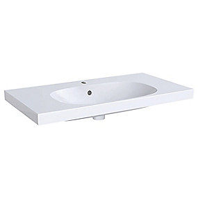 GEBERIT Acanto håndvask 900x168x482mm til møbel/bolt, keratect glasur, hvid