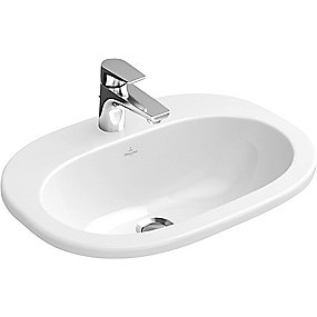 V&B O.Novo håndvask til nedfældning 560x405x198mm med hanehul hvid alpin