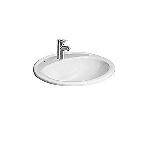 Laufen Jika Ibon håndvask 520x410mm til nedfældning med hanehul hvid porcelæn