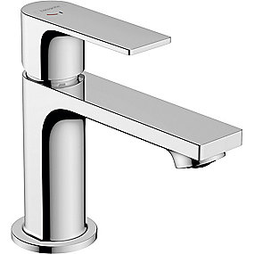 hansgrohe Rebris E 1-grebs håndvaskarmatur 80 CoolStart med metal løft-op bundventil, krom