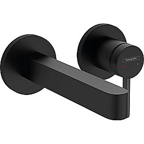 hansgrohe Finoris håndvaskarmatur til 2-huls indbygning i væg med 16,8 cm tud, mat sort