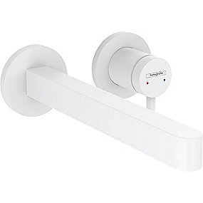 hansgrohe Finoris håndvaskarmatur til 2-huls indbygning i væg med 22,8 cm tud, mat hvid