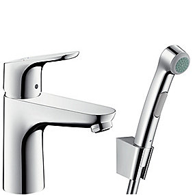 hansgrohe Focus 100 Håndvaskarmatur med Bidette med push-open bundventil. Krom