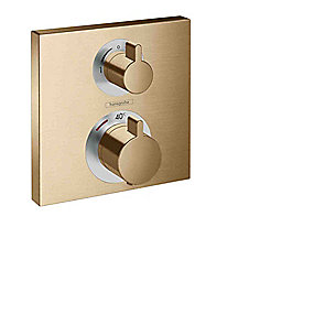 hansgrohe Ecostat Square termostat til indbygning med afspærring til 2 udtag, Børstet bronze