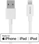 USB-A LIGHTNING KABEL, 0.5 M, HVID