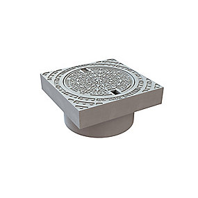 RJ Basic Firkantet karm med dæksel 425mm. Med pakning og lås. SG-jern D400