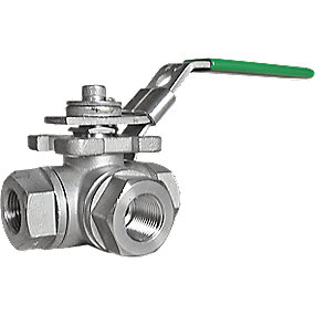EGO 3-Vejs Kugleventil 3/8'' L-boret type 2057. Aisi 316