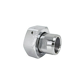 Vandmålerforskruning 3/4'' x 3/8'' DN20 Q3=4 (QN2.5) muffe til nilhane, med pakning, Forkromet