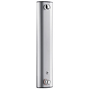 CMA Securitherm brusepanel med termostat. Sensor og legionellasystem. Børstet aluminium. 1/2'' vandtilgang ovenfra